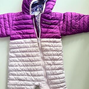 Columbia Two-Tone Snowsuit in Purple and Cream